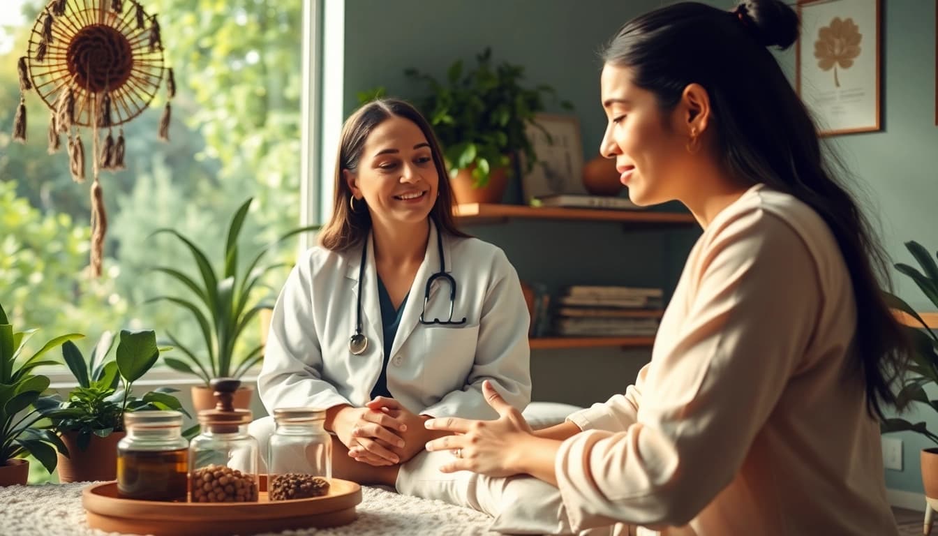Experience Ayurveda Consultation with a professional in a tranquil setting.