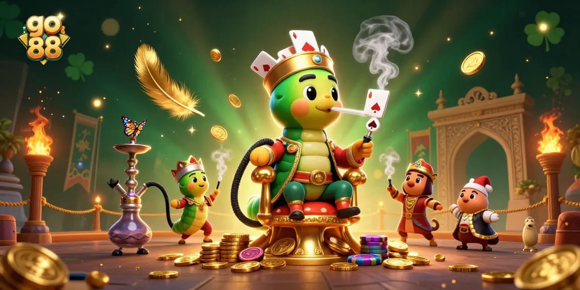 Engage in gaming excitement at go 88 with a vibrant 3D casino scene featuring unique characters.