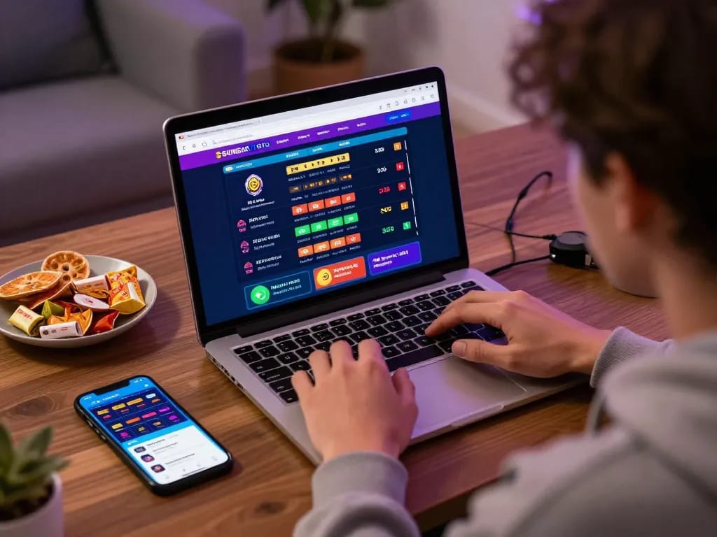Engage with daftar sungaitoto on a laptop displaying exciting betting options in a cozy home setting.