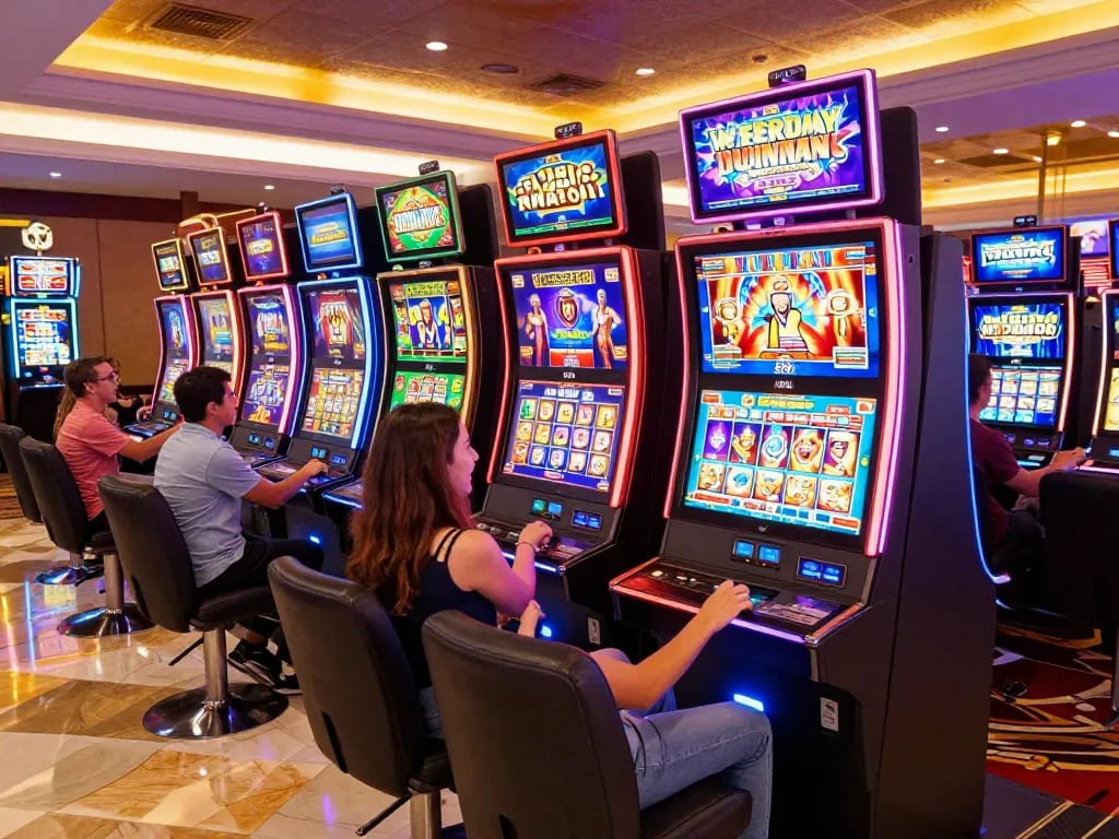 Join the excitement of tải hitclub with dynamic slot machine gameplay in a vibrant casino atmosphere.