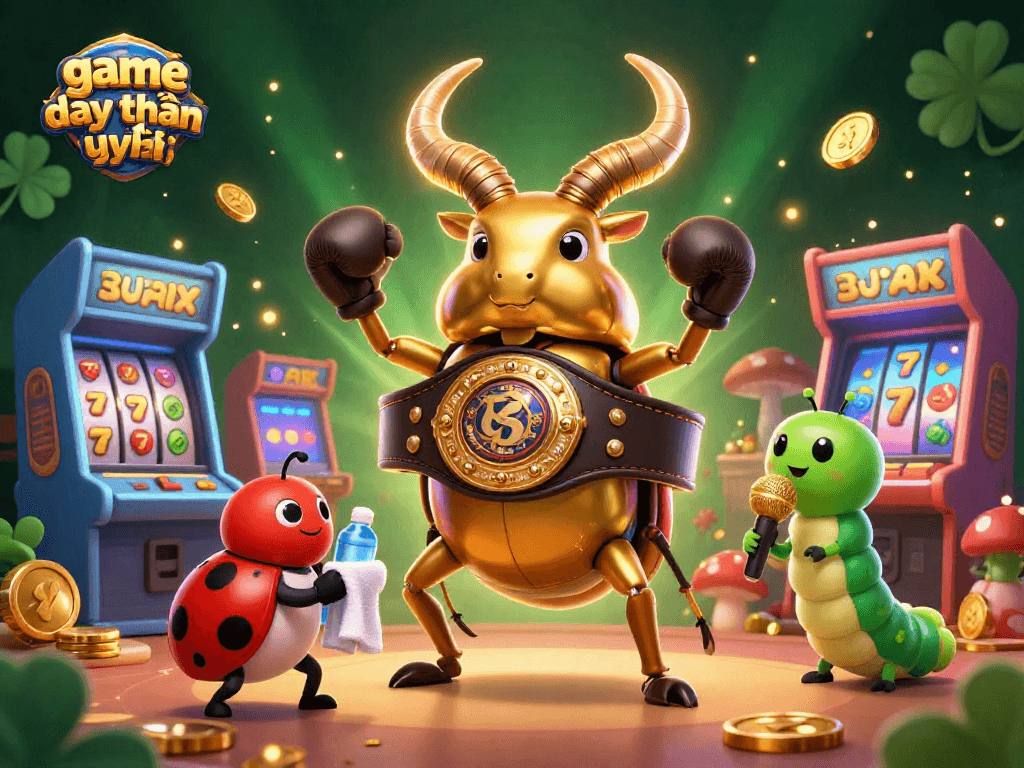 Engage with the vibrant world of game đổi thưởng uy tín through this dynamic 3D illustration featuring colorful characters and casino elements.
