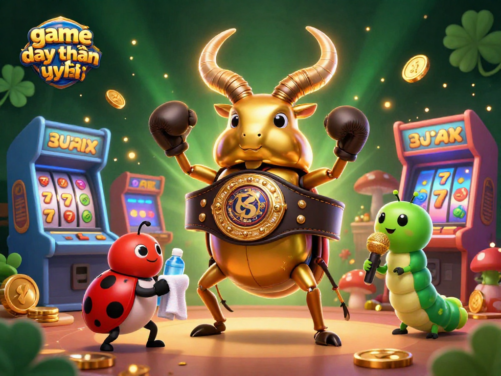 Engage with the vibrant world of game đổi thưởng uy tín through this dynamic 3D illustration featuring colorful characters and casino elements.