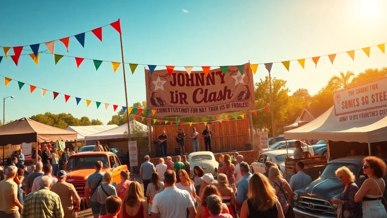 Johnny Cash birthday celebration at johnnycashbirthday.com, featuring live music and festive atmosphere.