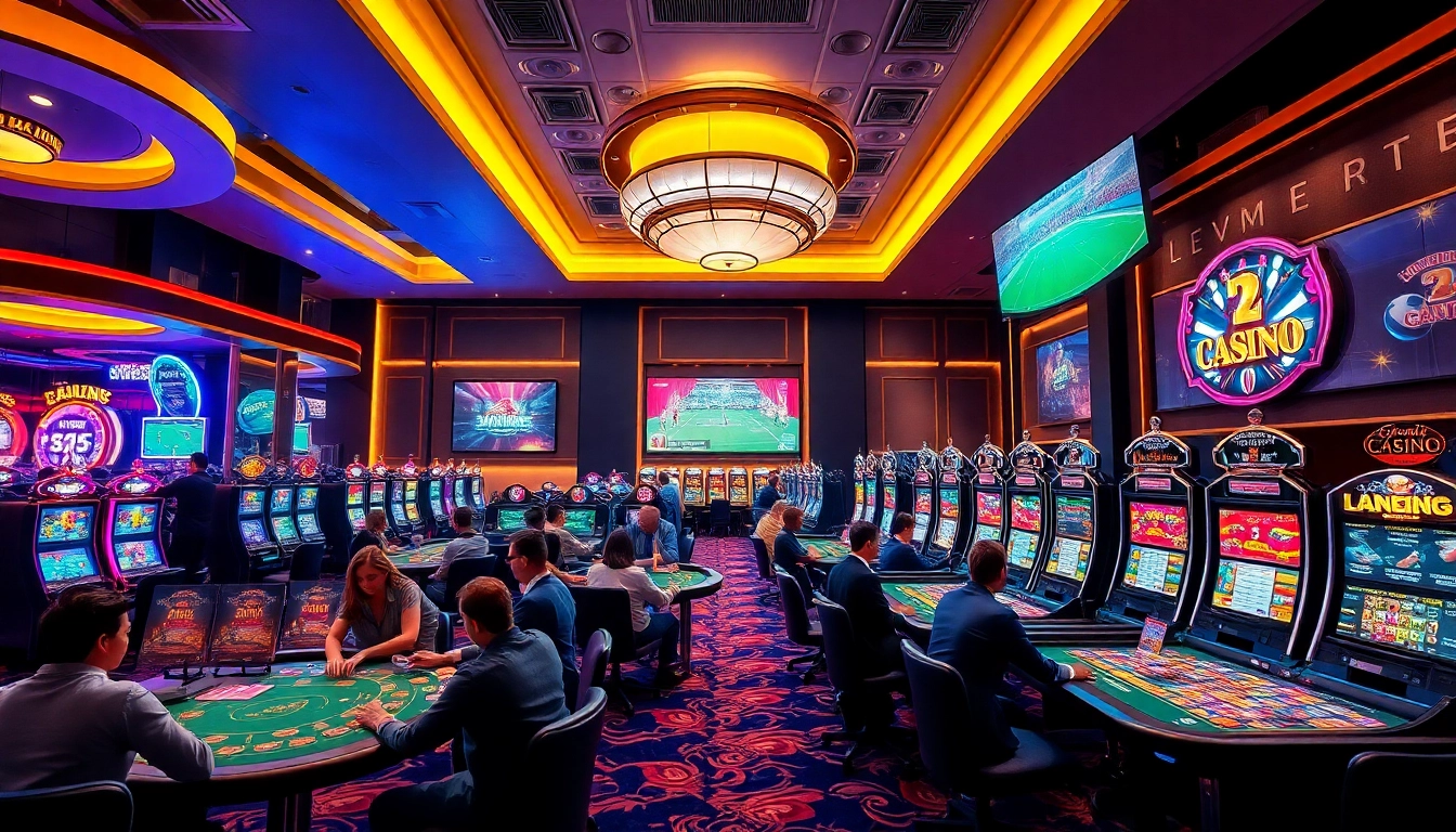 Exciting casino atmosphere at hello88win.live with players engaging in gaming activities.