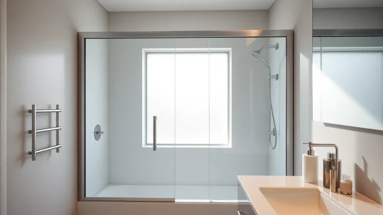 Elegant shower screen sliding door showcased in a modern bathroom installation with polished chrome accents.
