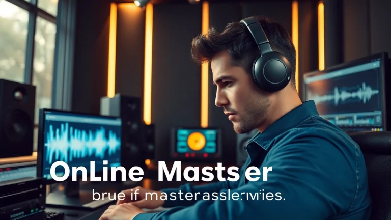 Enhance your music with our online mastering services, showcasing a professional audio engineer in action.