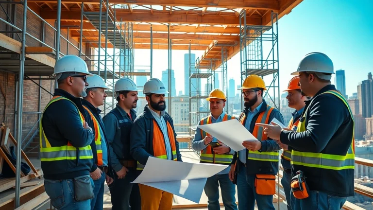 New York City General Contractor collaborating with a diverse crew on a renovation project.