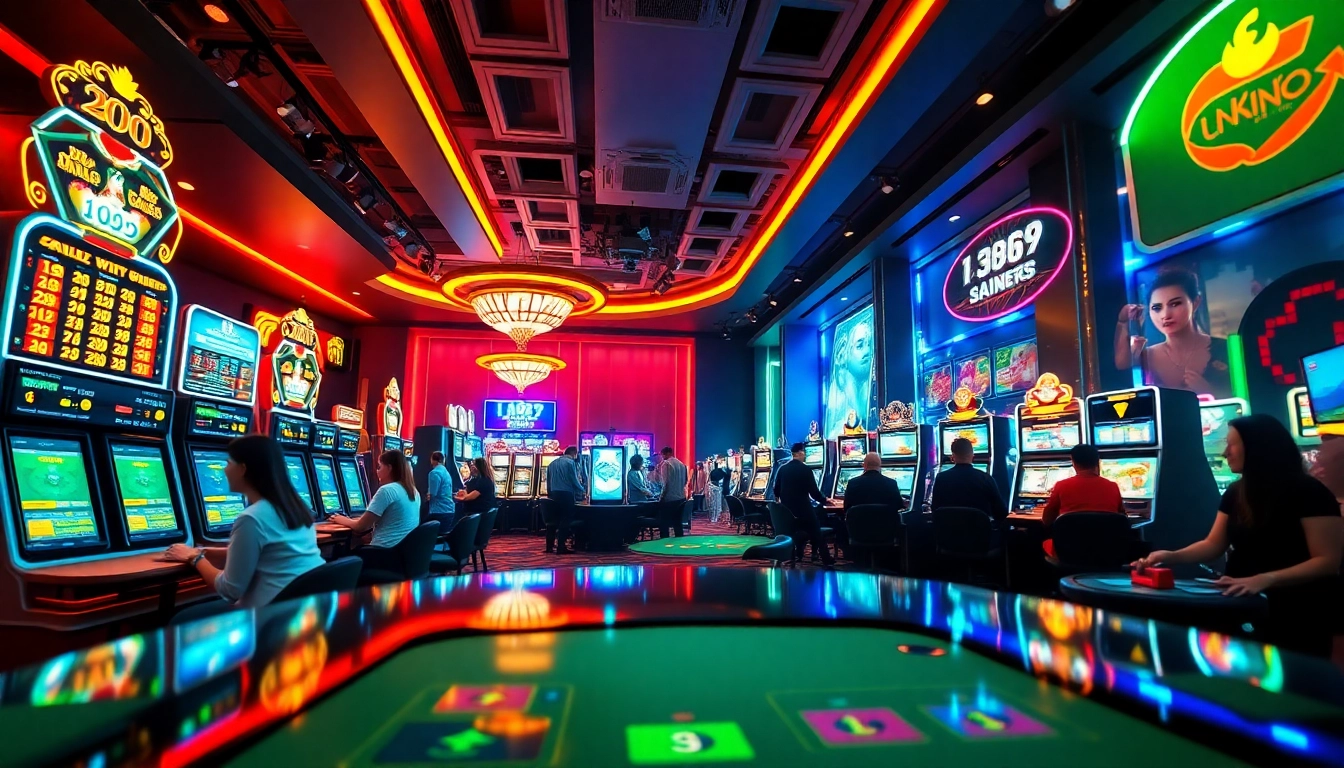 Experience the thrill of online gaming at new88go.com with vibrant casino scenes and interactive players.