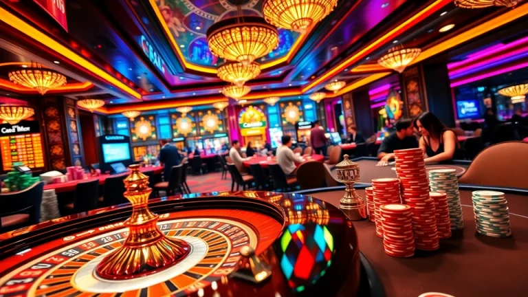 Experience thrilling gameplay at nhà cái s8 with a vibrant casino scene featuring roulette and poker excitement.