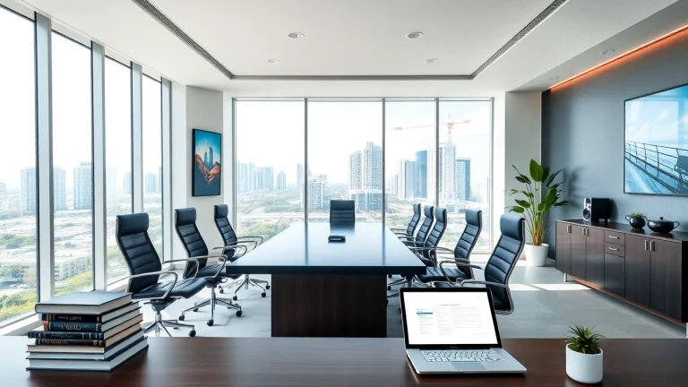 Interior of a law firm in Miami with a modern conference room, reflecting professionalism and trust.