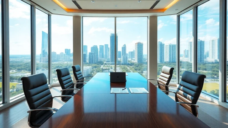 law firm in Miami office with modern design and city views