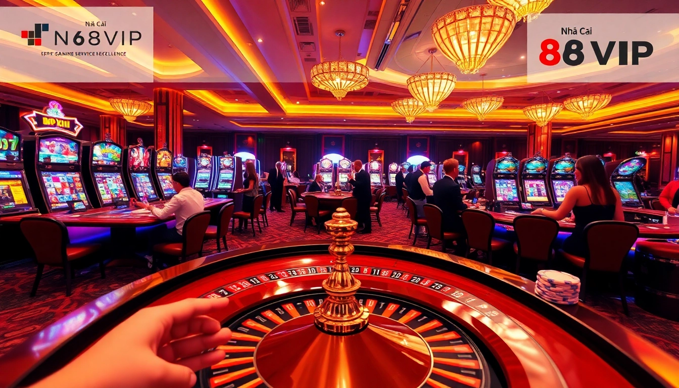 Experience the luxury of Nhà Cái 68VIP with exciting casino gaming action and vibrant visuals.
