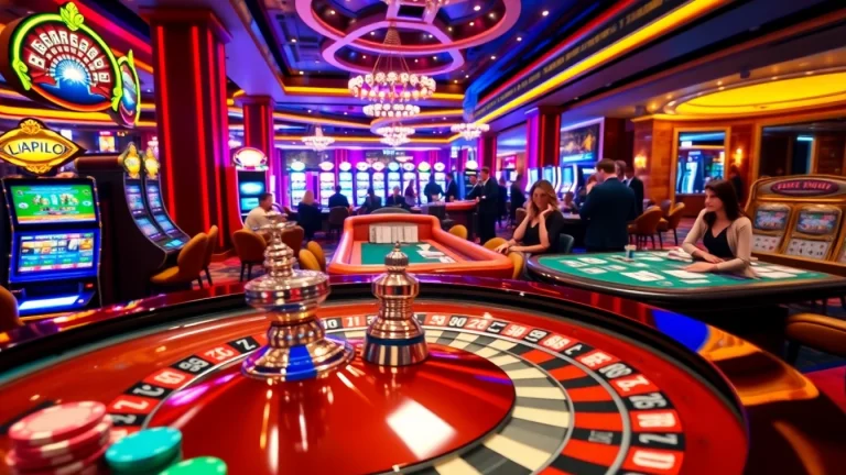 Experience the excitement of Vipwin with vibrant casino visuals featuring roulette and poker games.