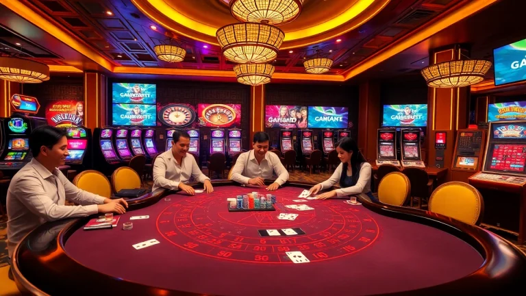 Experience high-stakes gaming at https://f168.news/ with thrilling baccarat action amidst vibrant casino elements.