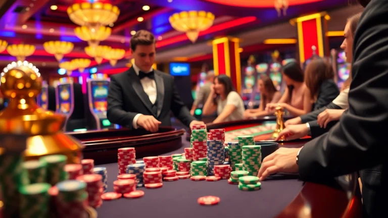 Engaging players at a pg88-themed casino table, highlighting vibrant poker chips and a roulette wheel.