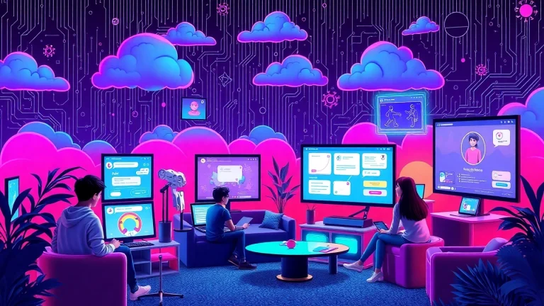 Interactive NSFW AI platforms featuring diverse users and playful digital designs