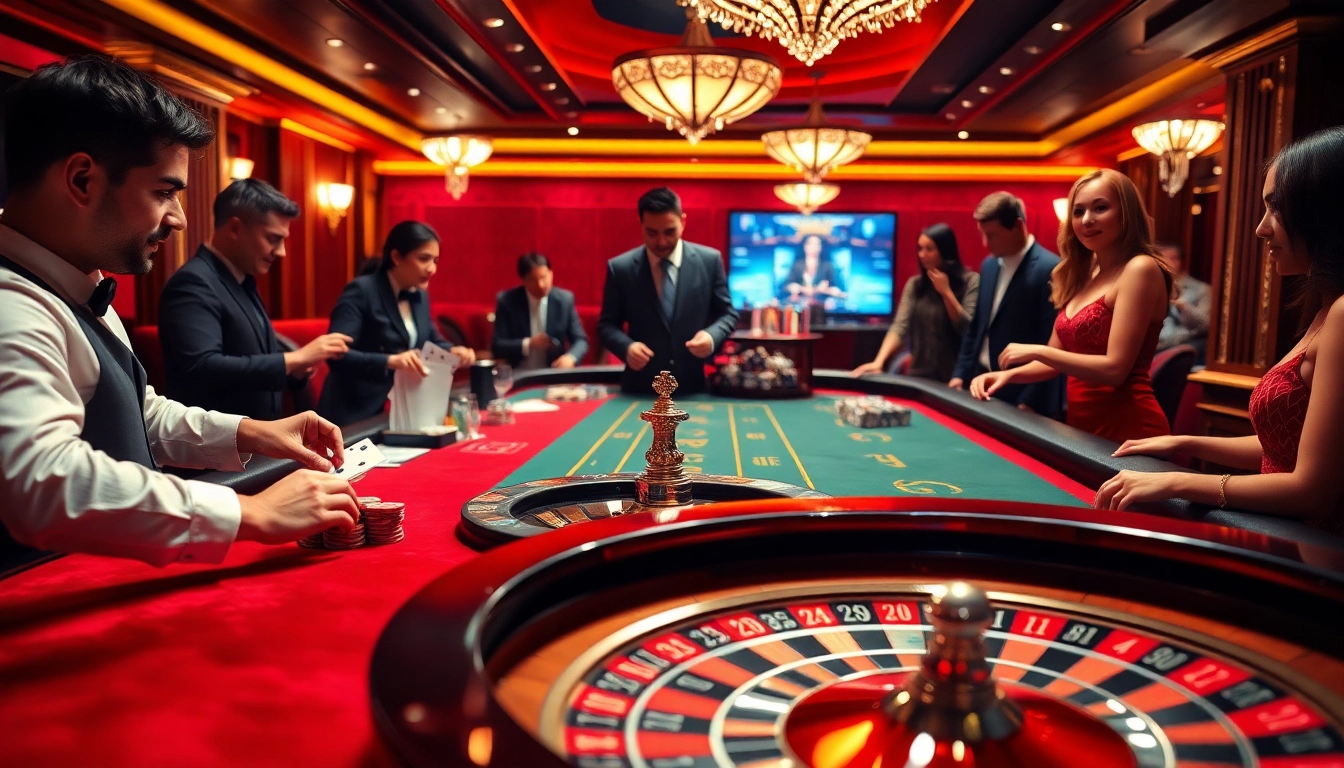 Experience luxury gaming at KK55 with vibrant poker chips and a spinning roulette wheel.