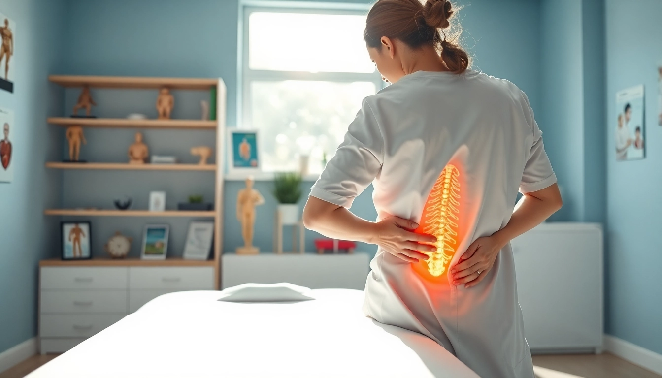 Assessing lower back pain causes with a physiotherapist in a clinical setting.