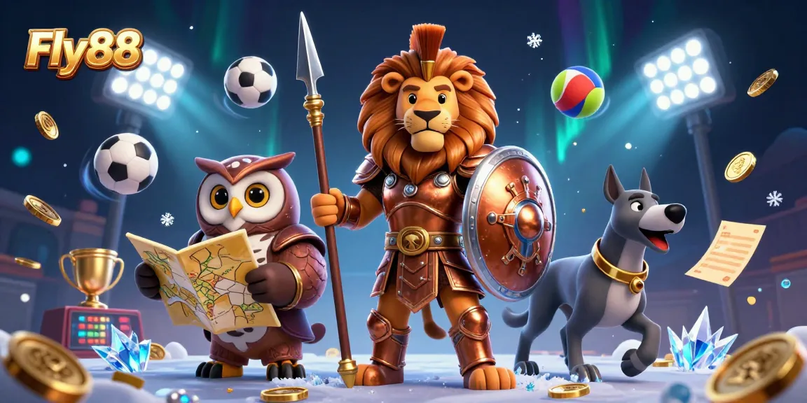 Fly88 captivates with thrilling sports betting elements in a vibrant casino scene.