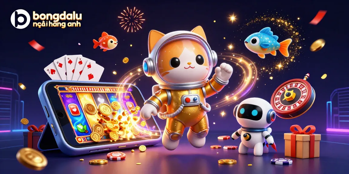 Bongdalu ngoại hạng anh shows a futuristic sports betting scene with vibrant characters and dynamic gambling elements.