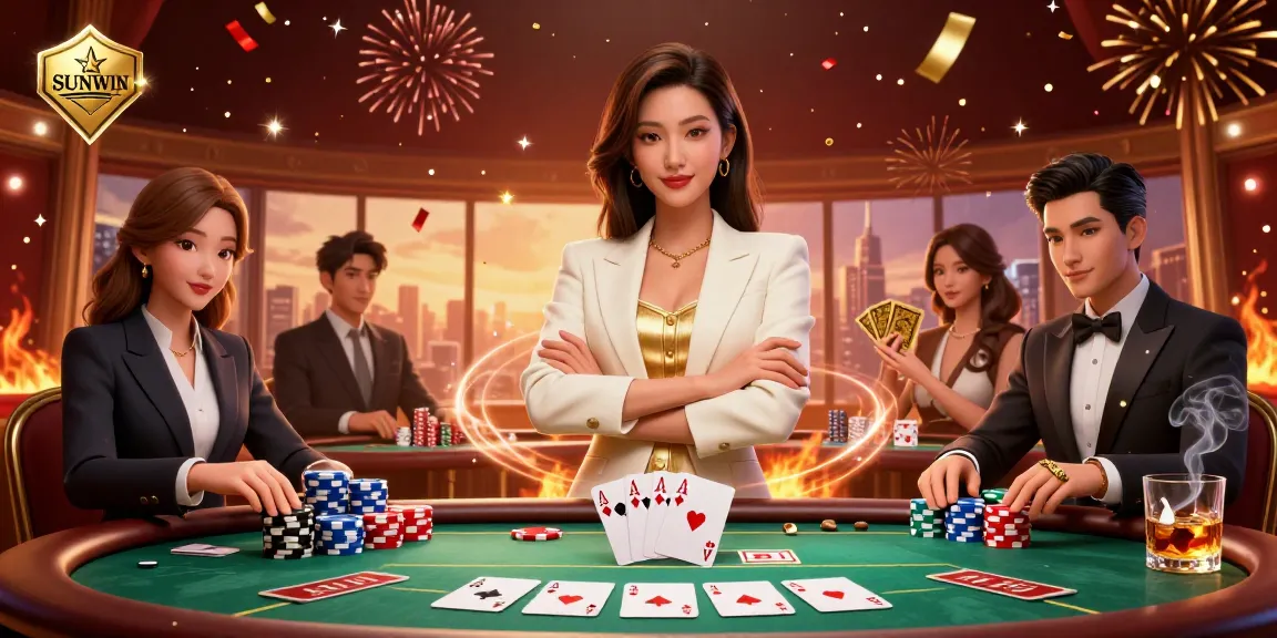 SUNWIN Casino gameplay portrayed with dynamic elements and vibrant energy in an elegant setting.