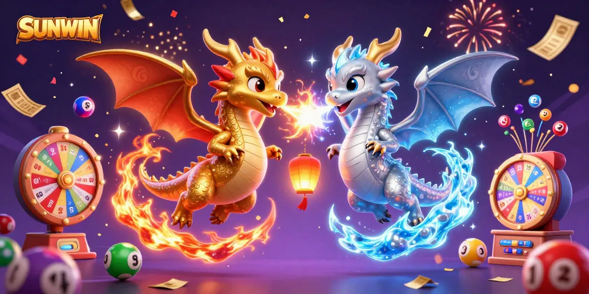 SUNWIN's vibrant casino scene features dynamic dragons and animated gaming elements, symbolizing fun and excitement.
