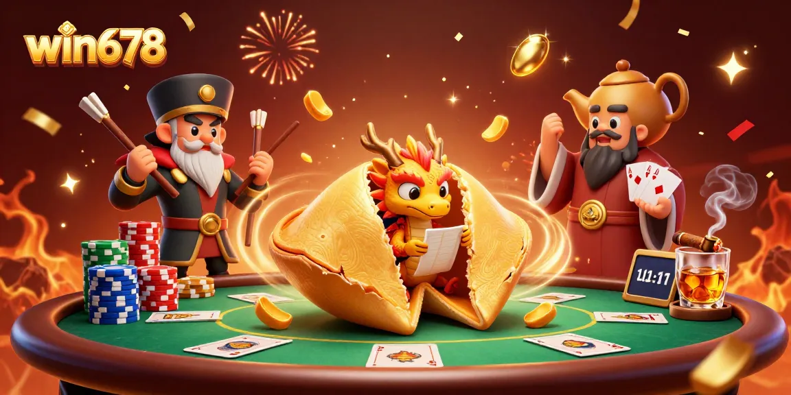 Win678 players engaging with dynamic casino action surrounded by vibrant characters and poker elements.