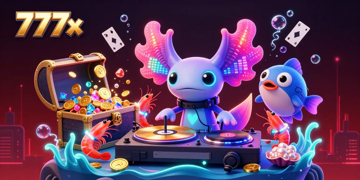 Engage in thrilling casino games at 777x with vibrant underwater scenes and dynamic DJ performance.