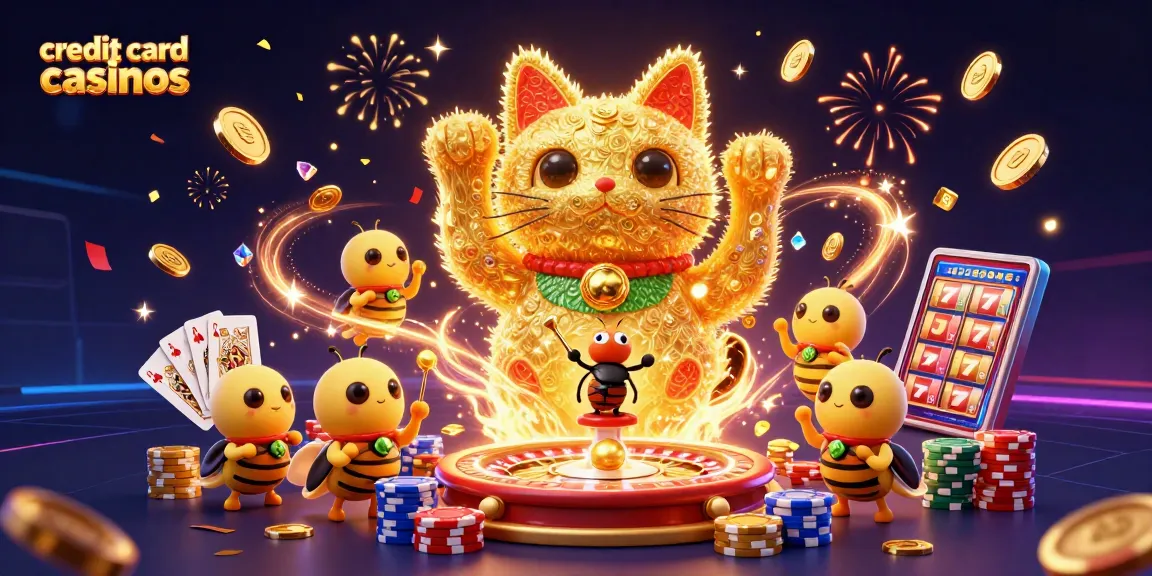Experience the thrill of credit card casinos with animated characters showcasing a vibrant gambling environment.